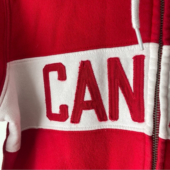 Hudson’s Bay Canada Olympic Zip Up Hoodie Sweater Red White Womens Size Small - Picture 4 of 8
